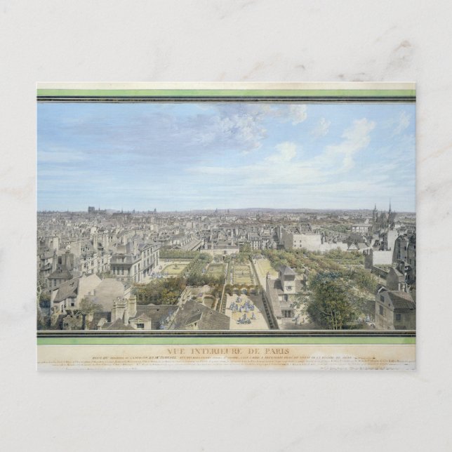Panoramic View of Paris Towards the North, 1786 Postcard (Front)