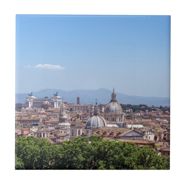 Panoramic view of Rome from Castel Sant'Angelo Tile (Front)