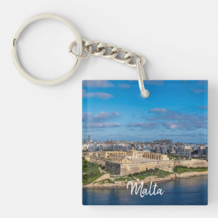 Panoramic view of Sliema in Malta Keychain