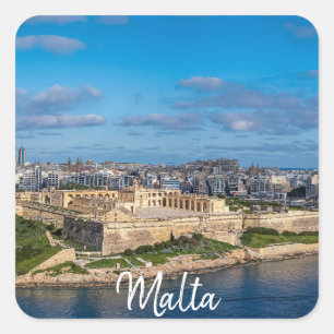 Panoramic view of Sliema in Malta Square Sticker