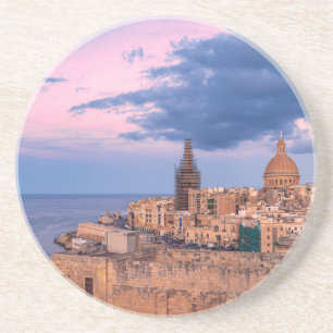 Panoramic view of sunset over Valletta Coaster