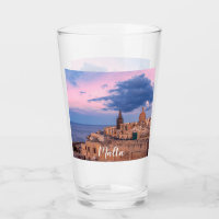 Panoramic view of sunset over Valletta