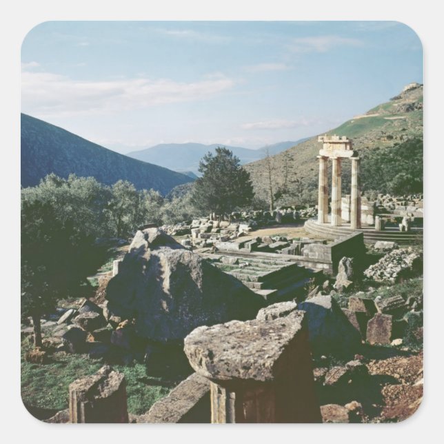 Panoramic view of the site with the tholos temple square sticker (Front)