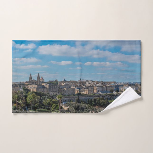 Panoramic view of Valletta old town in Malta Bath Towel Set (Hand Towel)