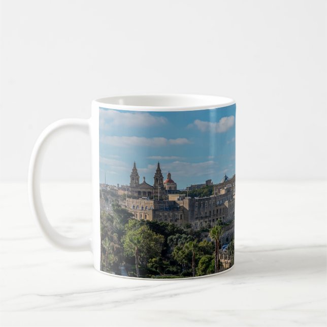 Panoramic view of Valletta old town in Malta Coffee Mug (Left)