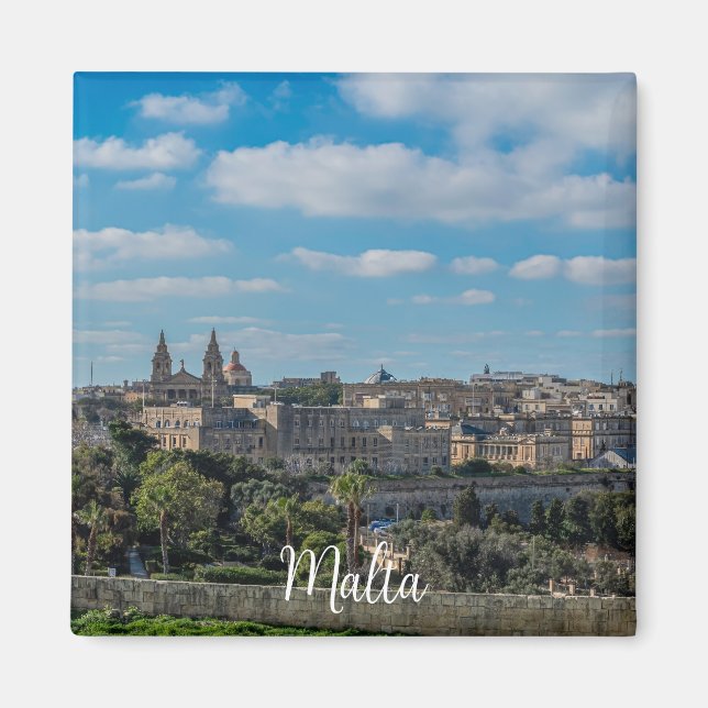Panoramic view of Valletta old town in Malta Magnet (Front)