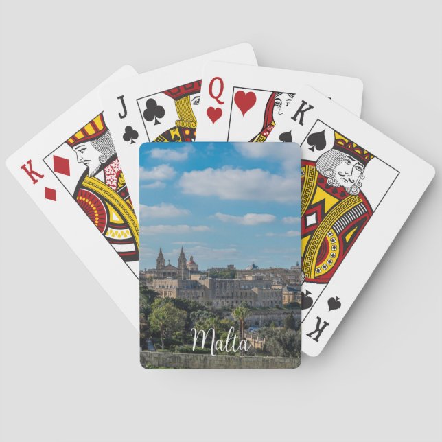 Panoramic view of Valletta old town in Malta Playing Cards (Back)