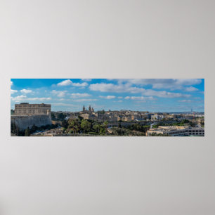 Panoramic view of Valletta old town in Malta Poster