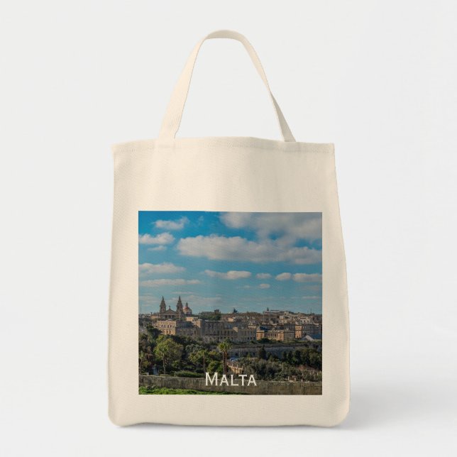 Panoramic view of Valletta old town in Malta Tote Bag (Front)