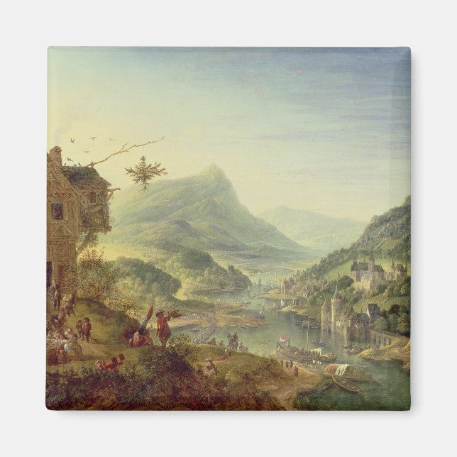 Panoramic view on the Rhine (pair with 59649) Magnet (Front)