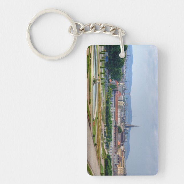 Panoramic View Over Vienna Austria From Belvedere Keychain (Front)