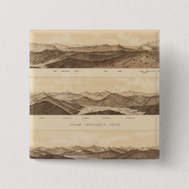 Panoramic Views of Mount Carrigain 2 Inch Square Button (Front)