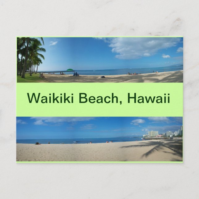 Panoramic Views of Waikiki Beach Hawaii Postcard (Front)