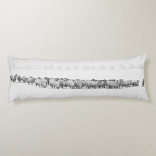 Panoramic Winter Sheep Body Pillow
