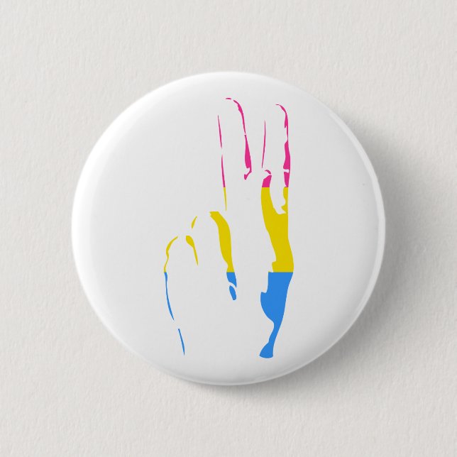 pans pride peace sign 2 inch round button (Front)
