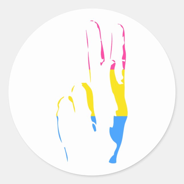 pans pride peace sign classic round sticker (Front)