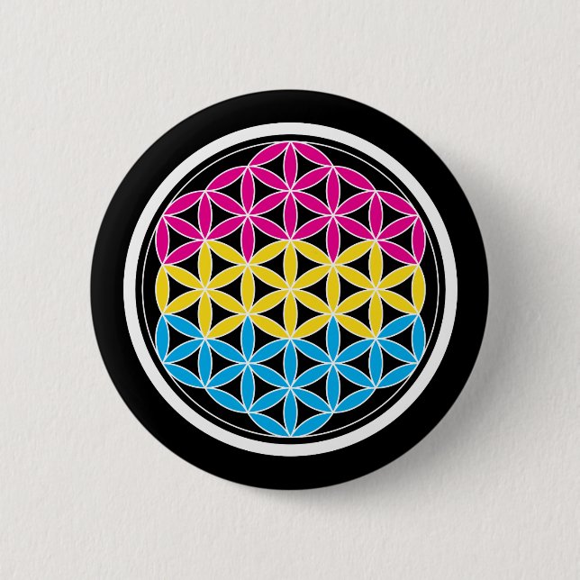 panSacred geometry 2 Inch Round Button (Front)