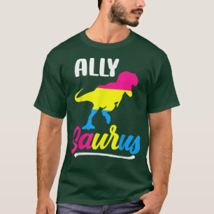 Panseual Allysaurus Dinosaur Pan Flag Ally LGBT Bi T-Shirt