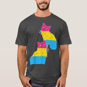 Panseual Flag Cat Lover Pan Pride Month LGBTQIA Pa T-Shirt