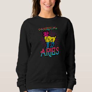 Pansexual Aries Zodiac Sign Birthday Horoscope Con Sweatshirt