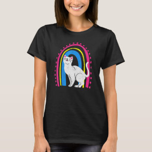 Pansexual Cat Flag Lgbtq Pan Pride Month Vintage R T-Shirt