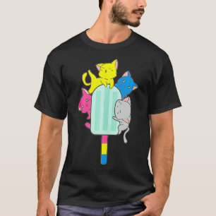 Pansexual Cat Pride Flag Lgbt Pan Cute Kawaii Gift T-Shirt