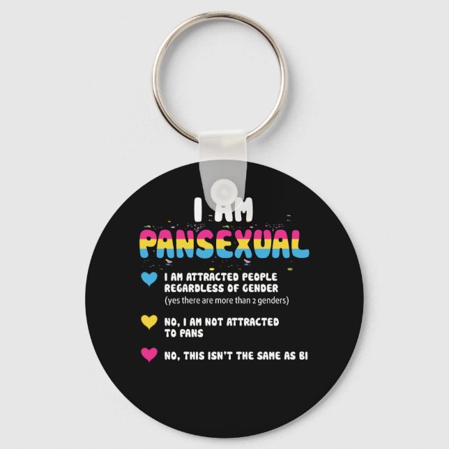 Pansexual Definition - Funny Gay Pride LGBT Keychain (Front)