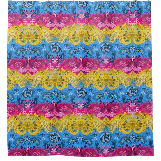 Pansexual Dragon Damask - Pride Flag Colours (Front)