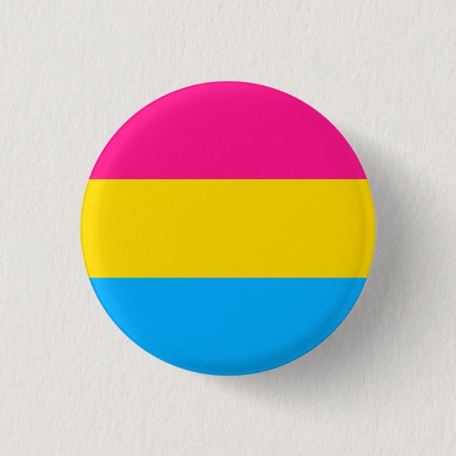 Pansexual Flag Badge 1 Inch Round Button (Front)