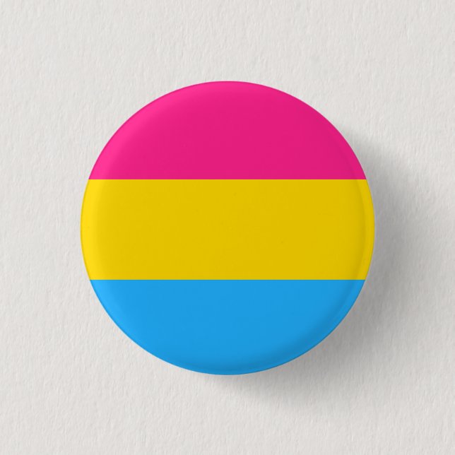 Pansexual flag button/pin 1 inch round button (Front)