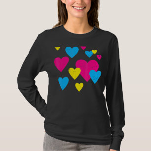 Pansexual Flag Hearts Queer Pan Pride Month Lgbt P T-Shirt