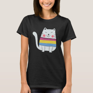 Pansexual Flag LGBTQ Cats Pride Cat T-Shirt