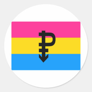 PANSEXUAL FLAG ORIGINAL CLASSIC ROUND STICKER