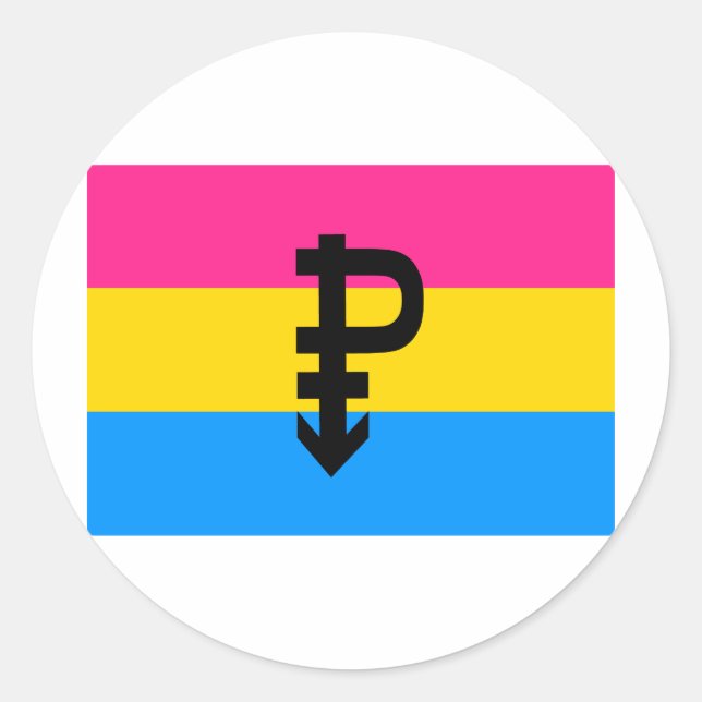 PANSEXUAL FLAG ORIGINAL CLASSIC ROUND STICKER (Front)
