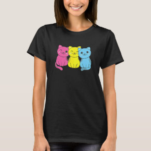 Pansexual Flag Pan Pride LGBTQ Cats Pansexual cat T-Shirt