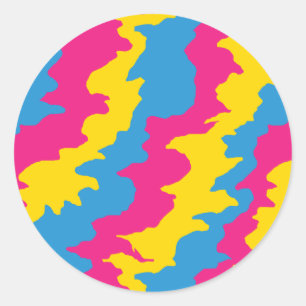 Pansexual Flag Patterns Classic Round Sticker