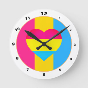 Pansexual Flag & Pride community /gender flag Roun Round Clock
