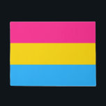 Pansexual Flag & Pride community house mat / LGBT<br><div class="desc">Doormat / House Mats: Pansexual Flag & Pride community symbol for the pansexual community to increase its visibility and recognition,  and distinguish itself from bisexuality. The colours cyan,  magenta,  and yellow stand for those who identify as men,  women and non-binary people.</div>