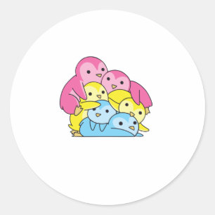 Pansexual Flag Pride Lgbtq Cute Penguin Classic Round Sticker
