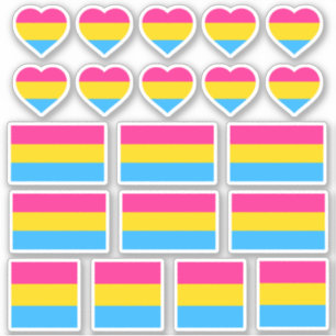 Pansexual Flag & Pride Stickers / Hearts