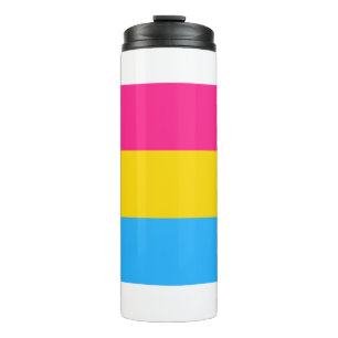 pansexual flag thermal tumbler