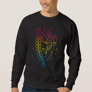 Pansexual Floral Pan Pride Flag Colours Subtle Boh Sweatshirt