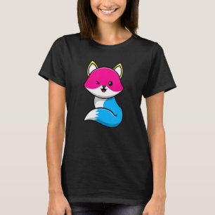 Pansexual Fox Cute Lgbtq Animal Pan Pride Flag T-Shirt