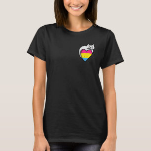 Pansexual Heart Cat Pocket Pan Pride Flag Lgbtq Me T-Shirt