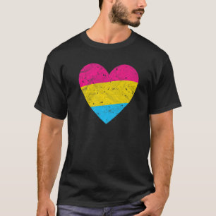 Pansexual Heart with Pan Flag  Pride Month Gender  T-Shirt