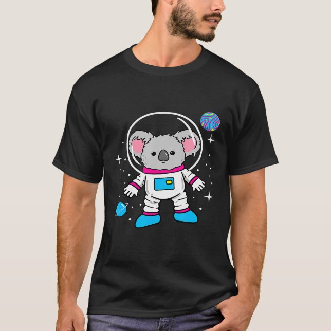 Pansexual Koala In Space Pan Pride T-Shirt (Front)