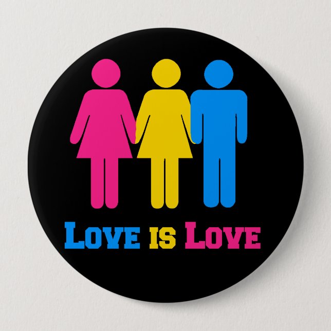 Pansexual Love 4 Inch Round Button (Front)