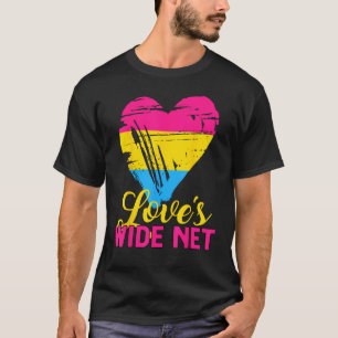 Pansexual Love s Wide Net Heart Pansexual Flag 1 T-Shirt