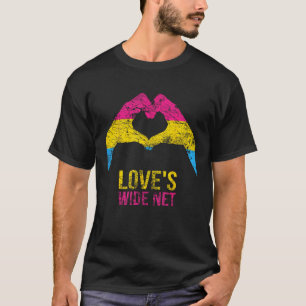 Pansexual Love s Wide Net Heart Vintage Pansexual  T-Shirt