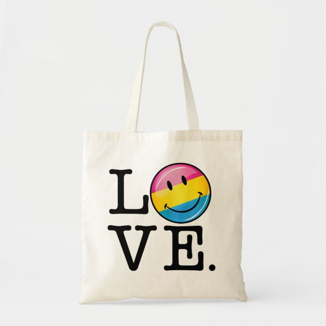 Pansexual Love Smiling Flag Tote Bag (Front)